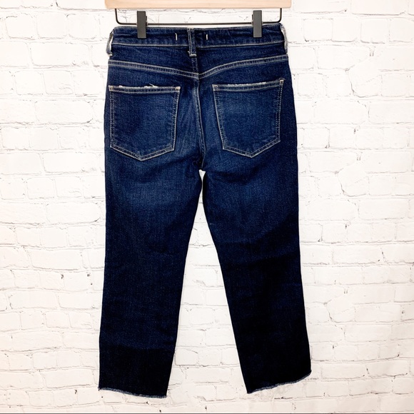 Free People Clean Girlfriend High Rise Cropped Jeans Dark Wash Size 24 - Picture 3 of 8